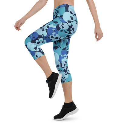 blue-skull-damen-capri-leggings-capri-leggings-jlr-design-9 - JLR Design