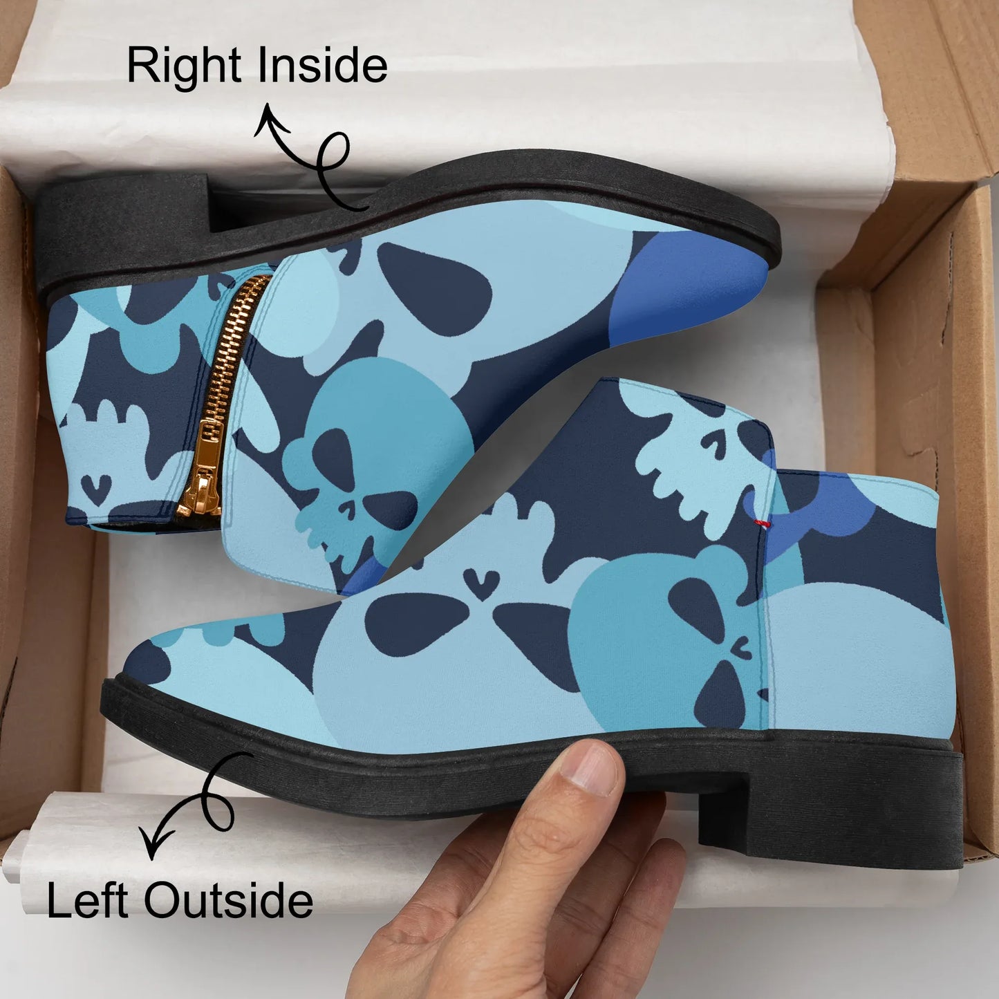 blue-skull-elegante-reissverschluss-stiefeletten-stiefeletten-jlr-design-8 - JLR Design