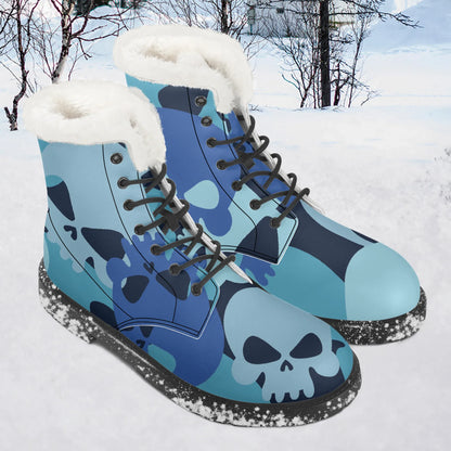 blue-skull-faux-fur-leder-boots-boots-jlr-design-1 - JLR Design