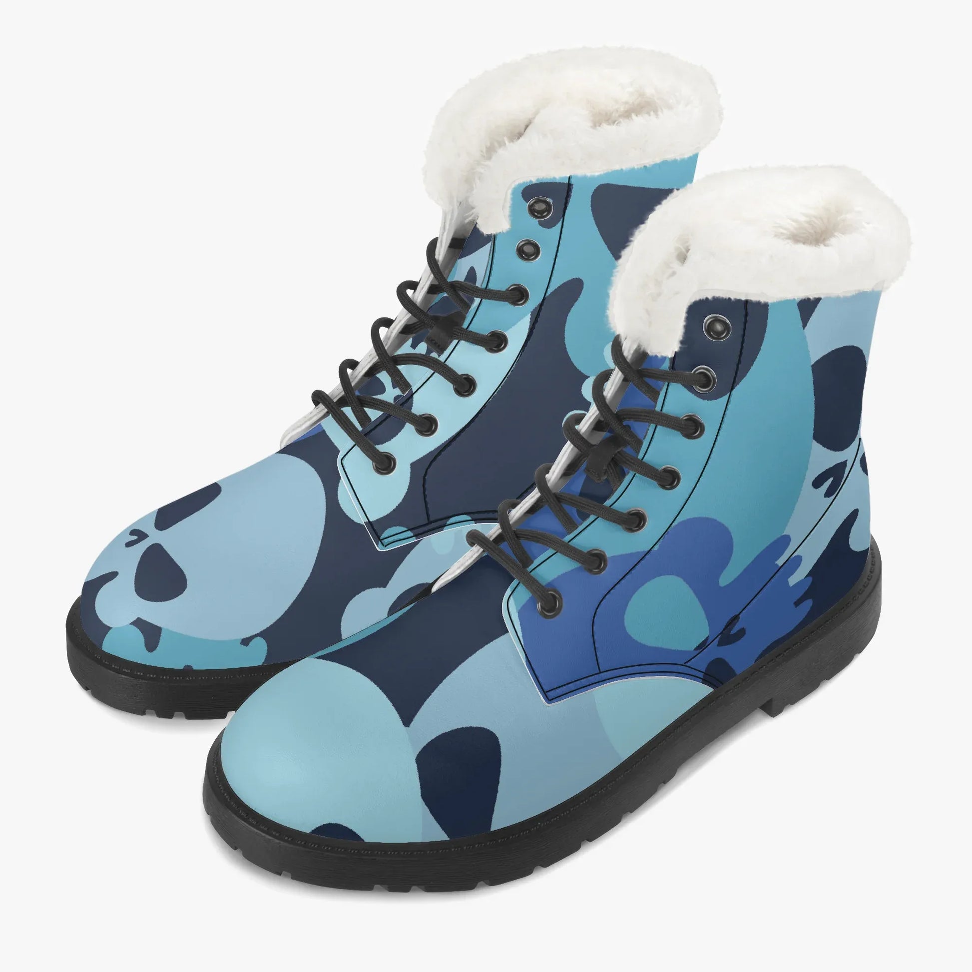 blue-skull-faux-fur-leder-boots-boots-jlr-design-2 - JLR Design