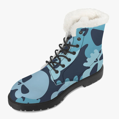 blue-skull-faux-fur-leder-boots-boots-jlr-design-3 - JLR Design