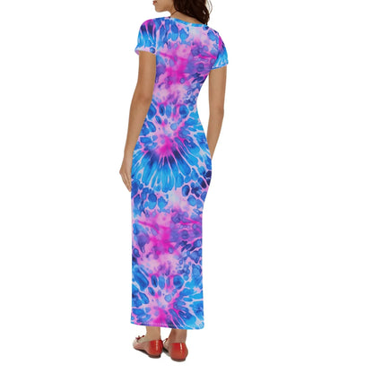 blue-splash-short-sleeve-long-dress-long-dress-jlr-design-2 - JLR Design