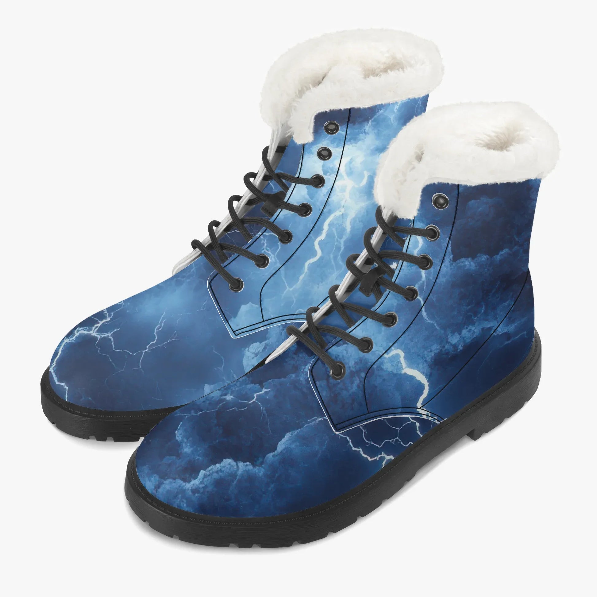 blue-thunder-faux-fur-leder-boots-boots-jlr-design-2 - JLR Design