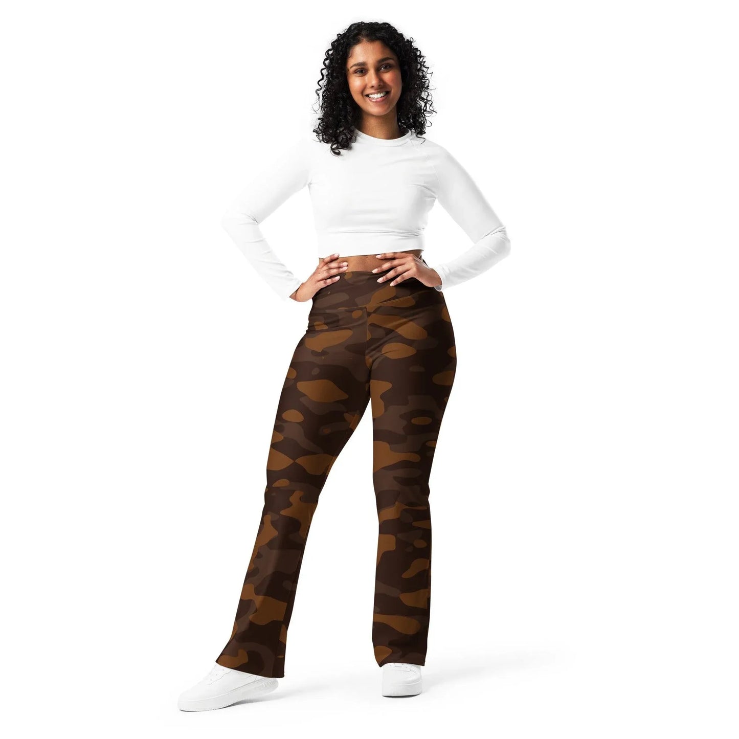 braun-camouflage-high-waist-flare-leggings-flare-leggings-jlr-design-1 - JLR Design