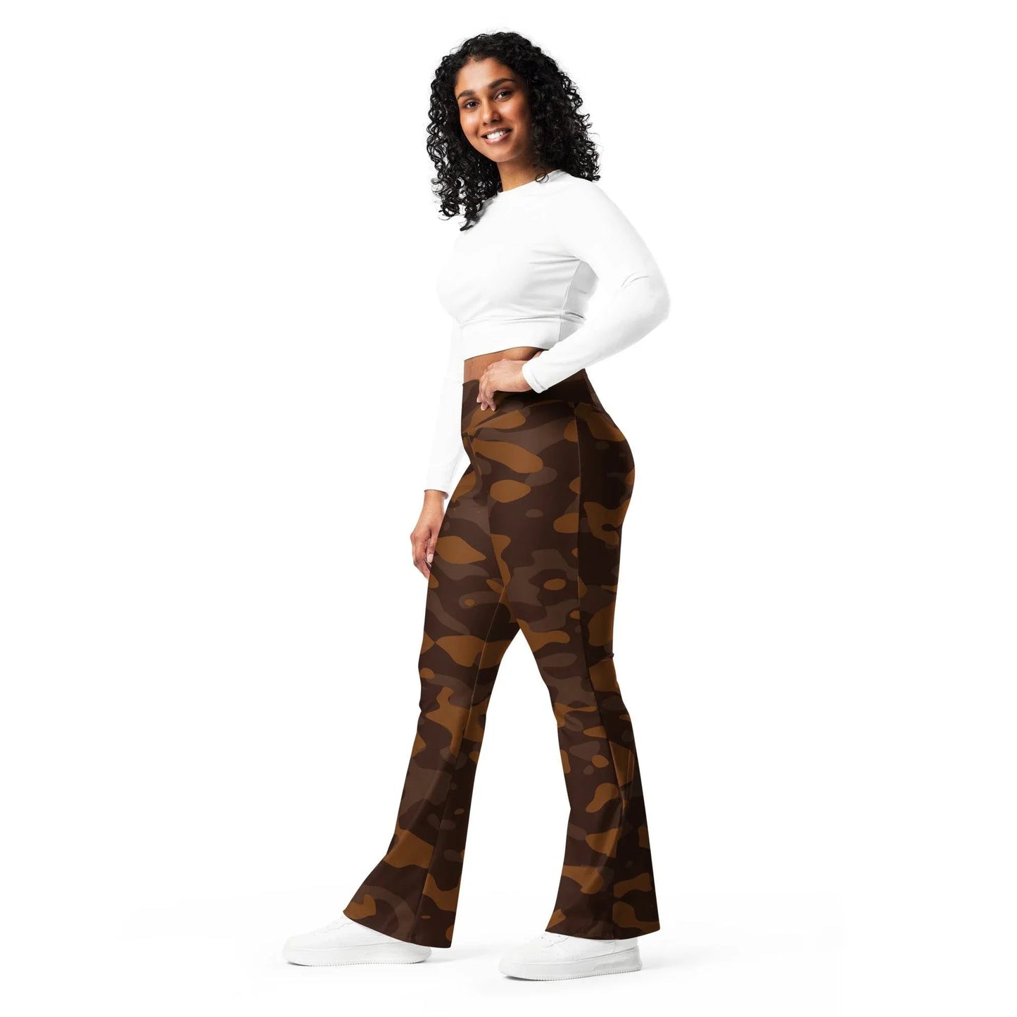 braun-camouflage-high-waist-flare-leggings-flare-leggings-jlr-design-10 - JLR Design