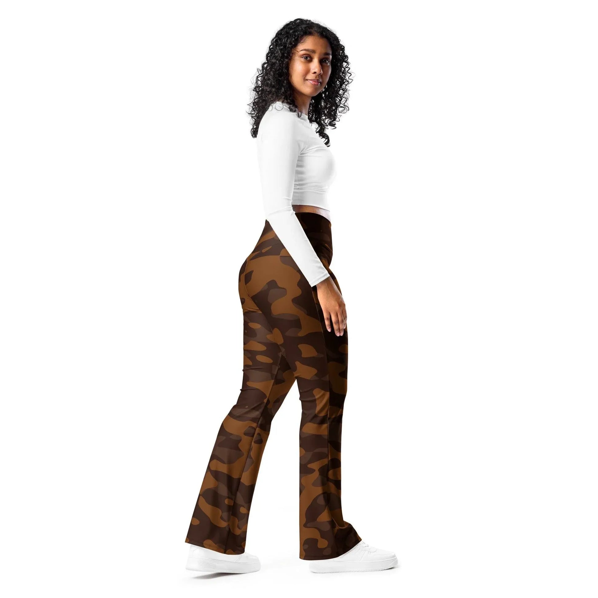 braun-camouflage-high-waist-flare-leggings-flare-leggings-jlr-design-12 - JLR Design