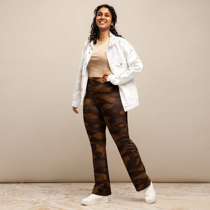 braun-camouflage-high-waist-flare-leggings-flare-leggings-jlr-design-2 - JLR Design