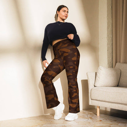 braun-camouflage-high-waist-flare-leggings-flare-leggings-jlr-design-3 - JLR Design