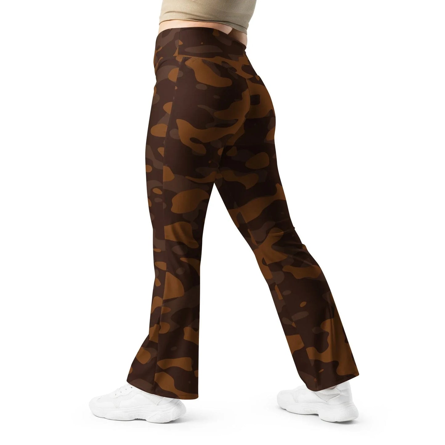 braun-camouflage-high-waist-flare-leggings-flare-leggings-jlr-design-5 - JLR Design