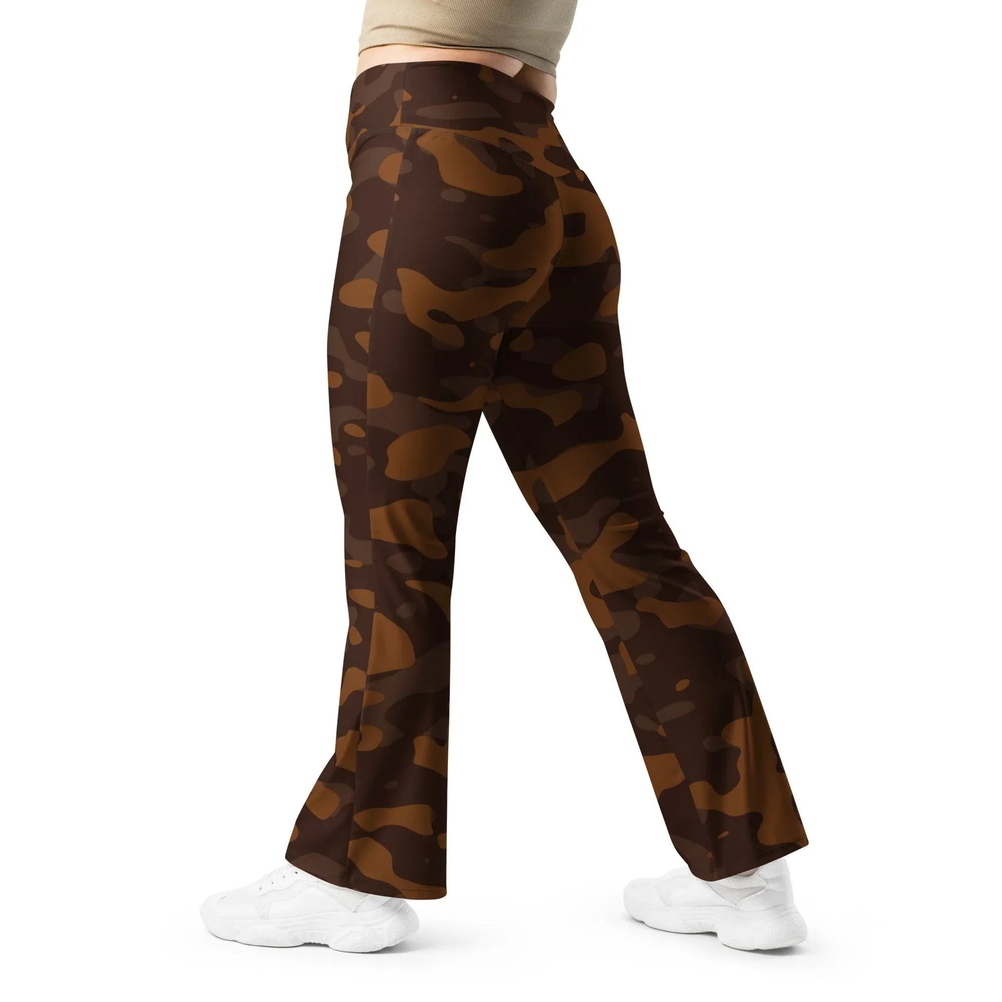 braun-camouflage-high-waist-flare-leggings-flare-leggings-jlr-design-5 - JLR Design