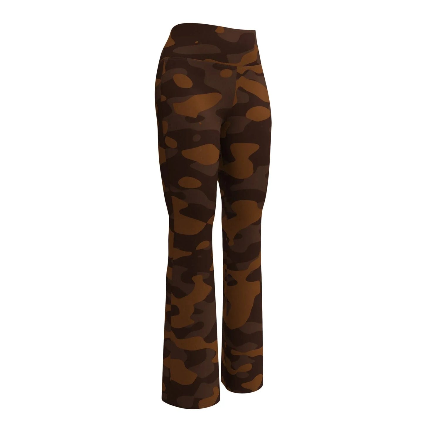 braun-camouflage-high-waist-flare-leggings-flare-leggings-jlr-design-6 - JLR Design