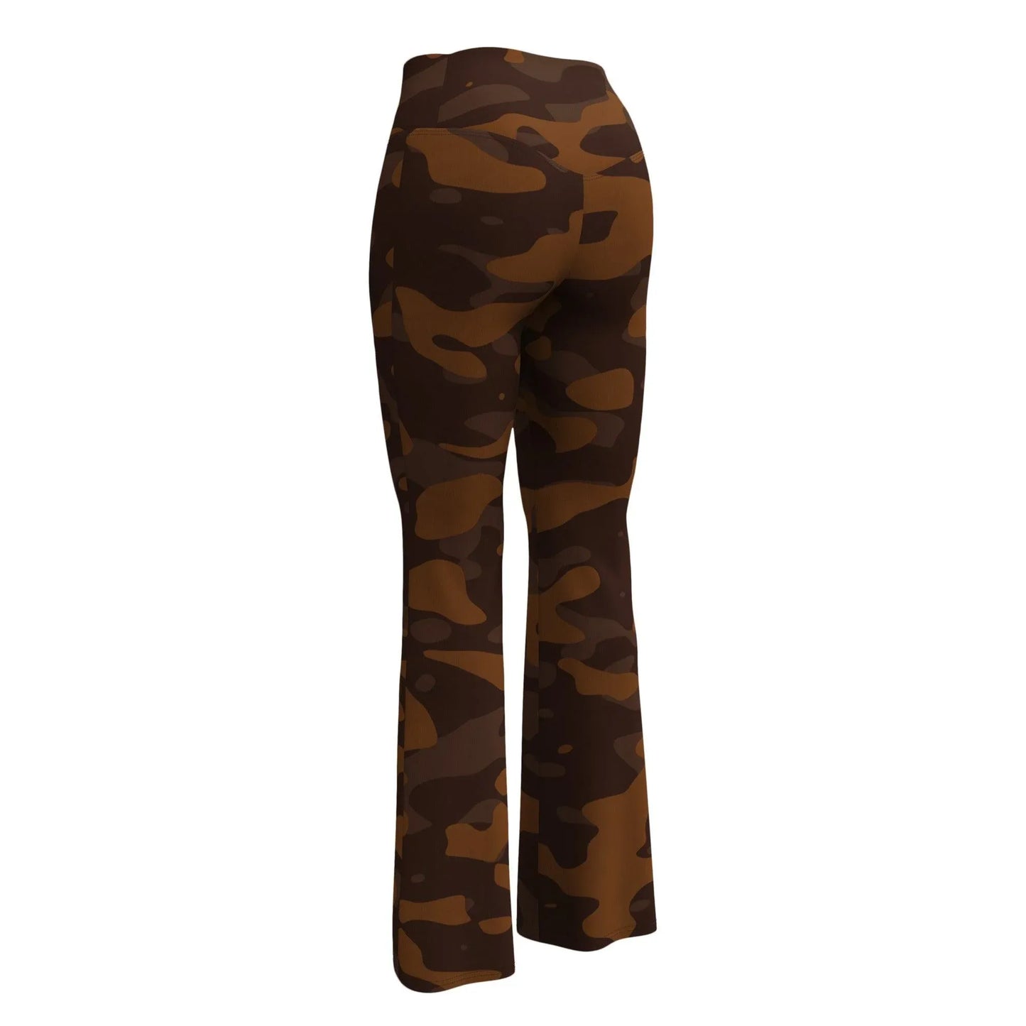 braun-camouflage-high-waist-flare-leggings-flare-leggings-jlr-design-7 - JLR Design