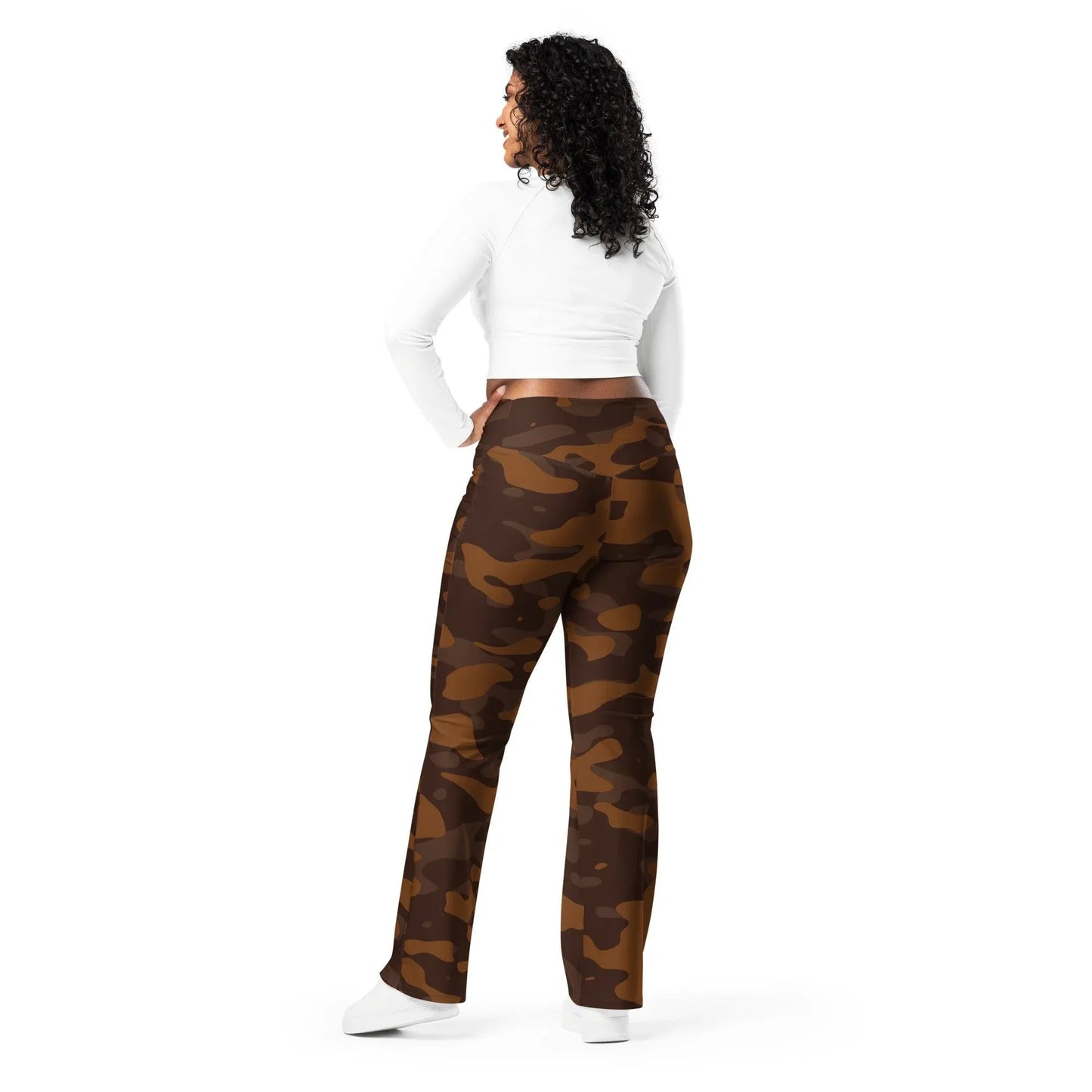 braun-camouflage-high-waist-flare-leggings-flare-leggings-jlr-design-8 - JLR Design