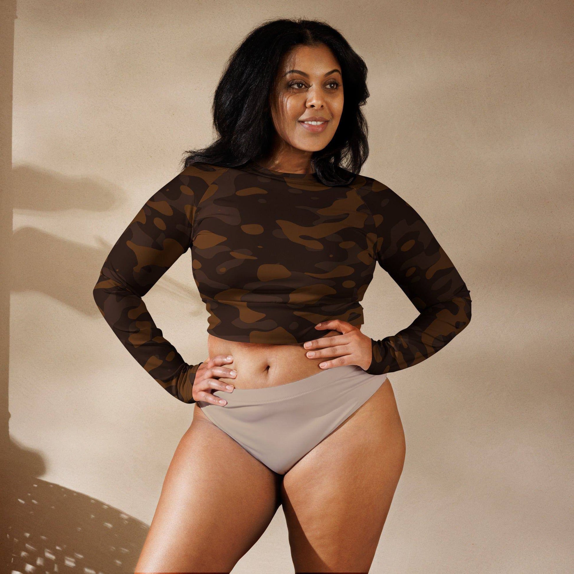 braun-camouflage-long-sleeve-crop-top-long-sleeve-crop-top-jlr-design-1 - JLR Design
