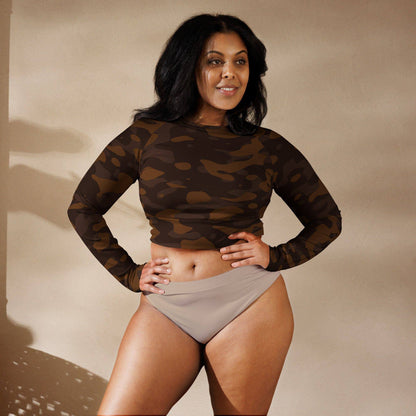 braun-camouflage-long-sleeve-crop-top-long-sleeve-crop-top-jlr-design-1 - JLR Design