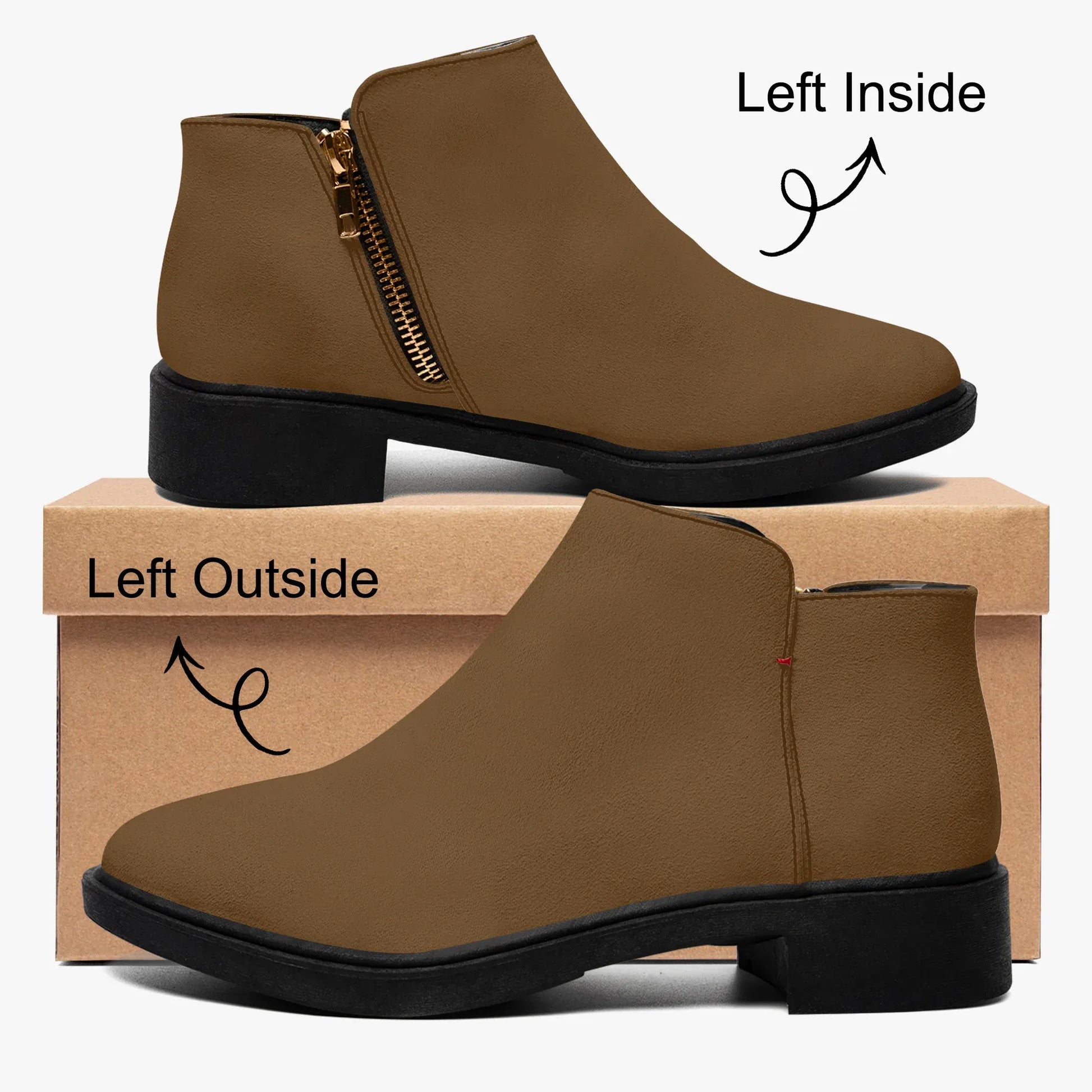 braune-elegante-reissverschluss-stiefeletten-stiefeletten-jlr-design-4 - JLR Design