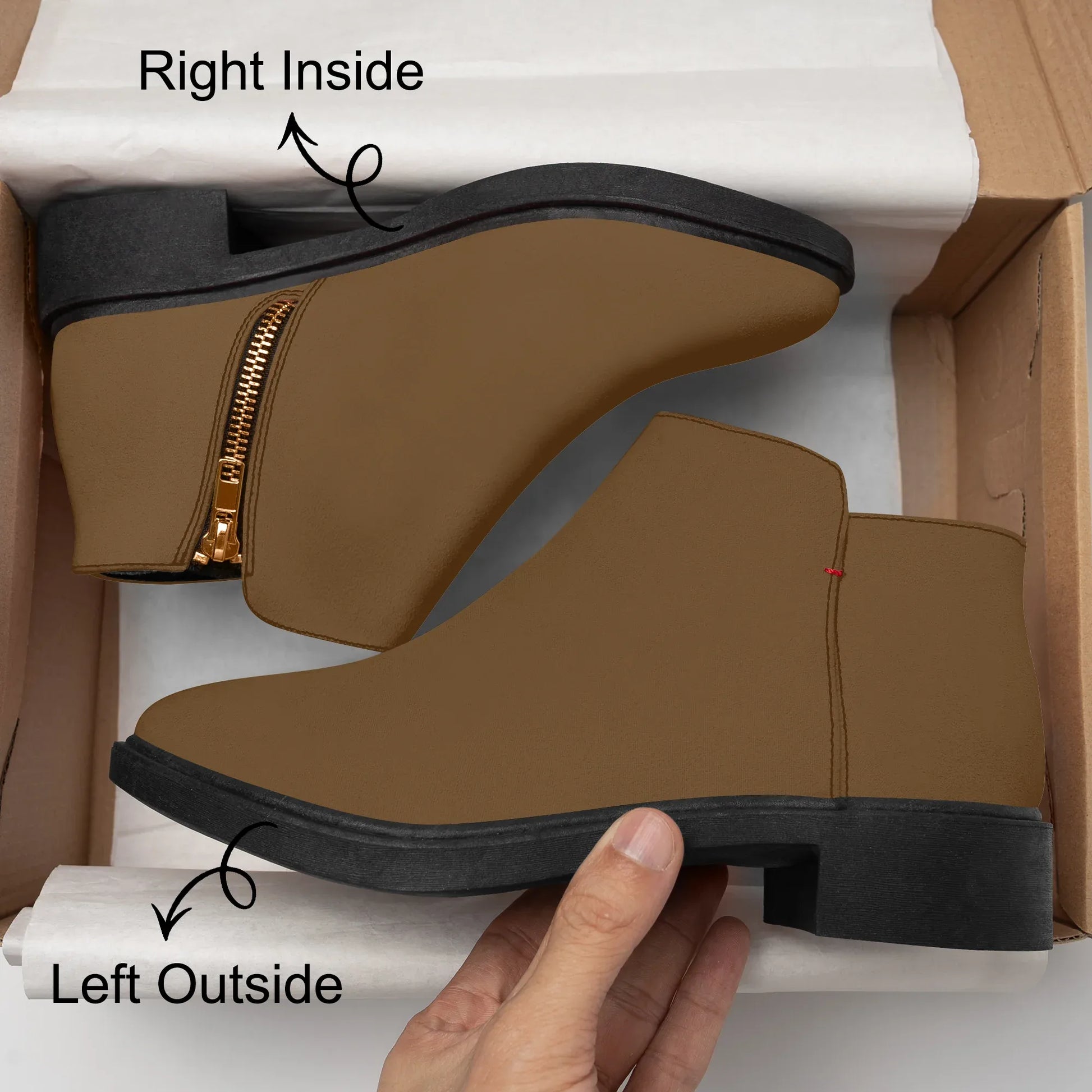 braune-elegante-reissverschluss-stiefeletten-stiefeletten-jlr-design-8 - JLR Design