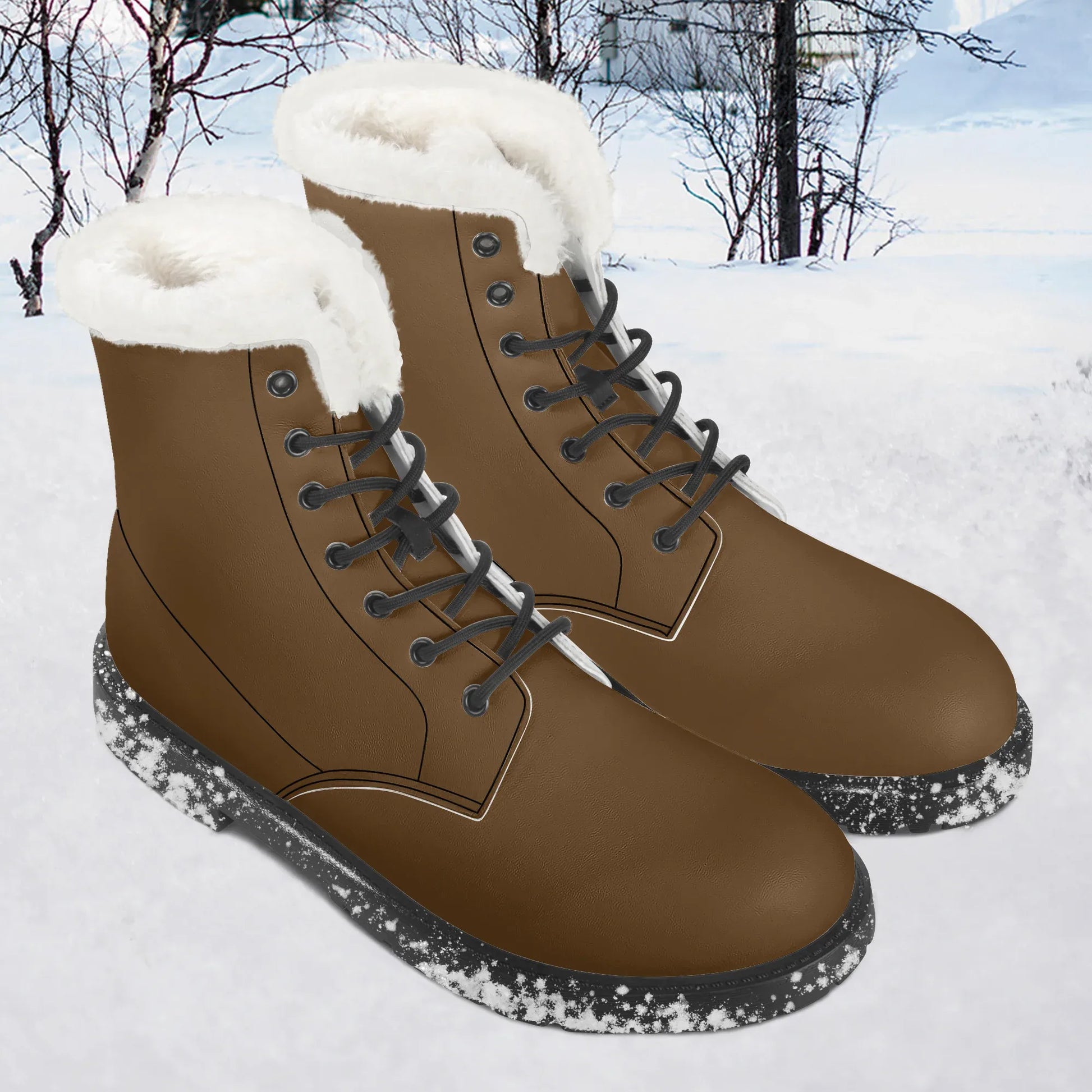 braune-faux-fur-leder-boots-boots-jlr-design-1 - JLR Design