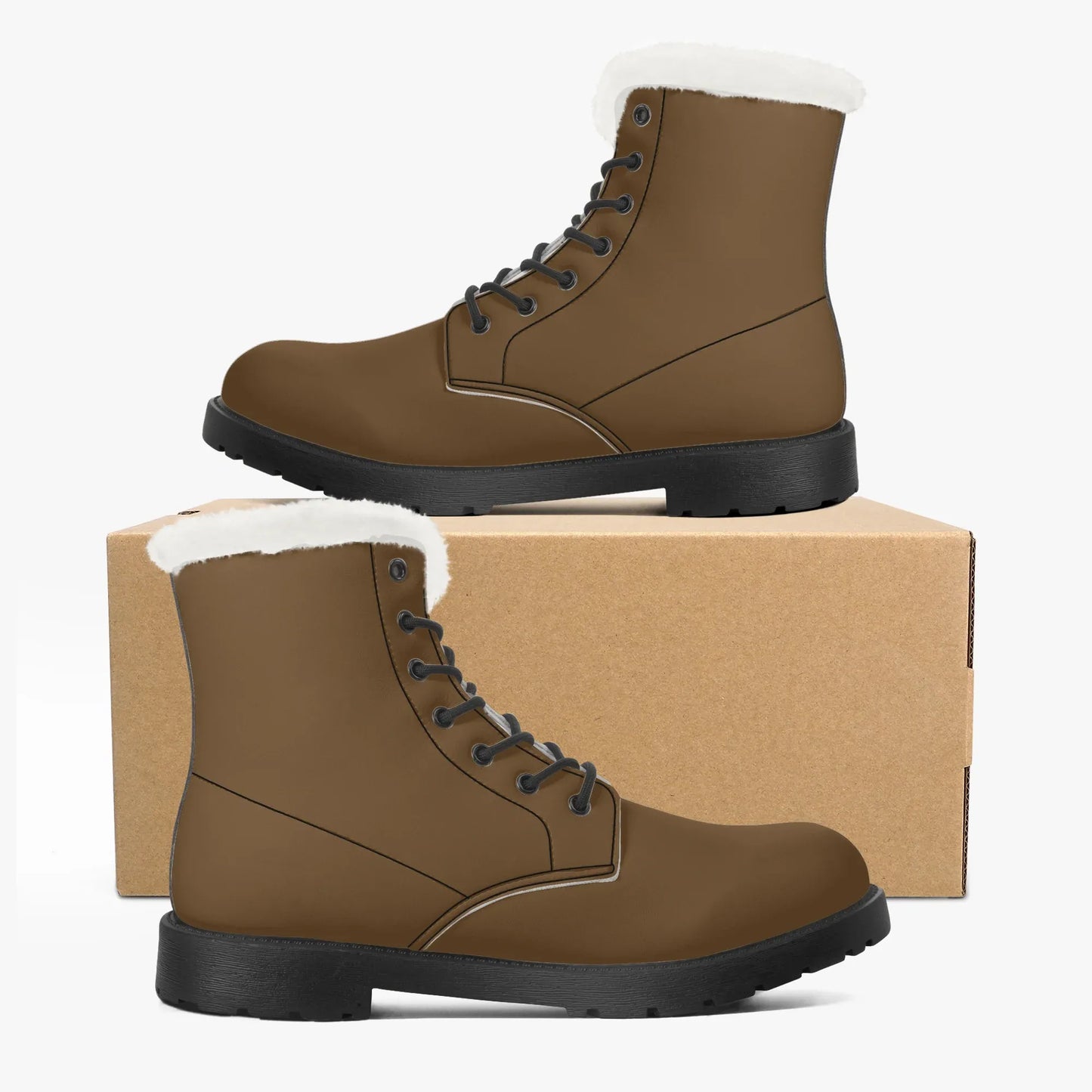 braune-faux-fur-leder-boots-boots-jlr-design-5 - JLR Design