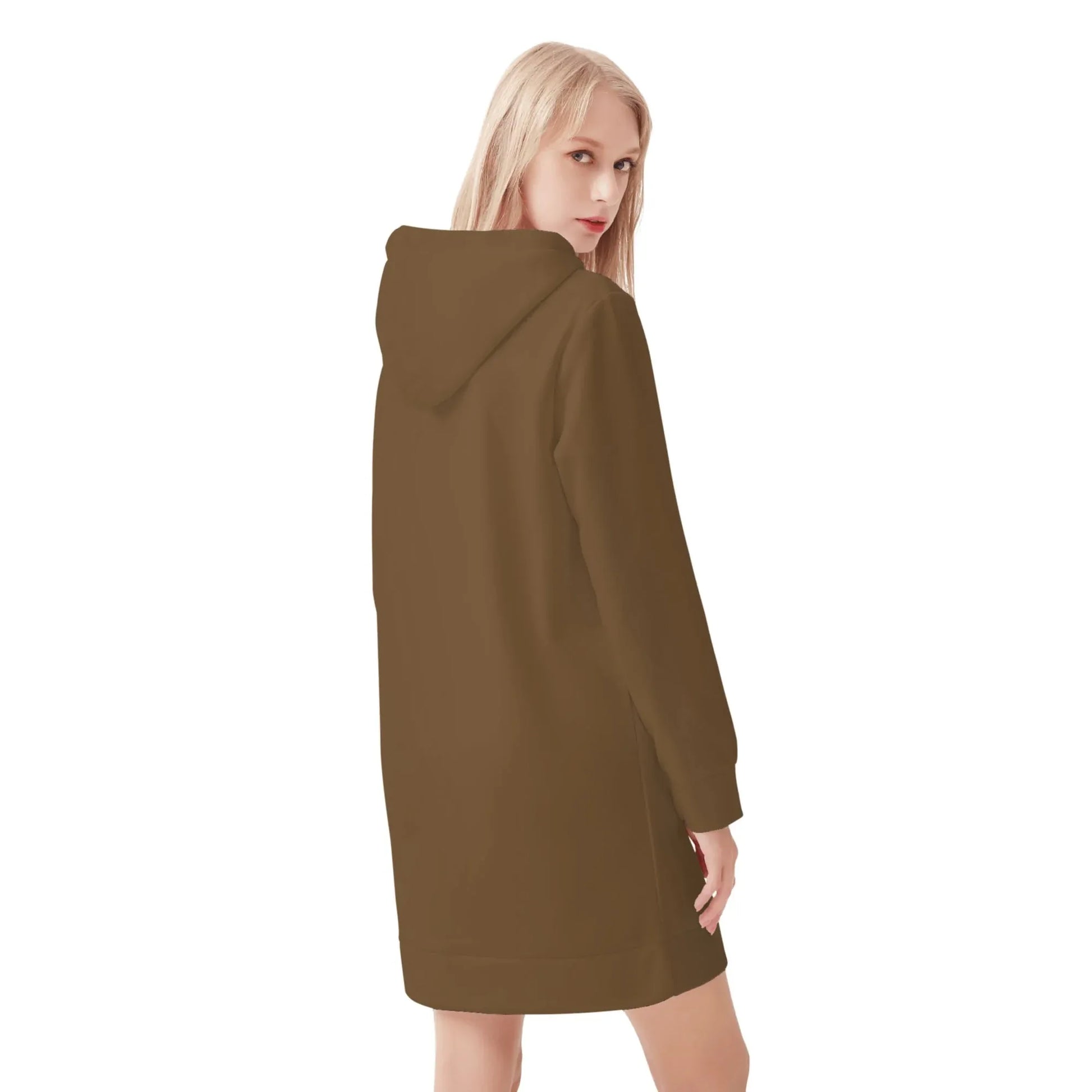 brauner-damen-hoodiekleid-warmes-velvet-kapuzenkleid-aus-weichem-samt-fleece-hoodiekleid-jlr-design-2 - JLR Design