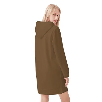 brauner-damen-hoodiekleid-warmes-velvet-kapuzenkleid-aus-weichem-samt-fleece-hoodiekleid-jlr-design-2 - JLR Design