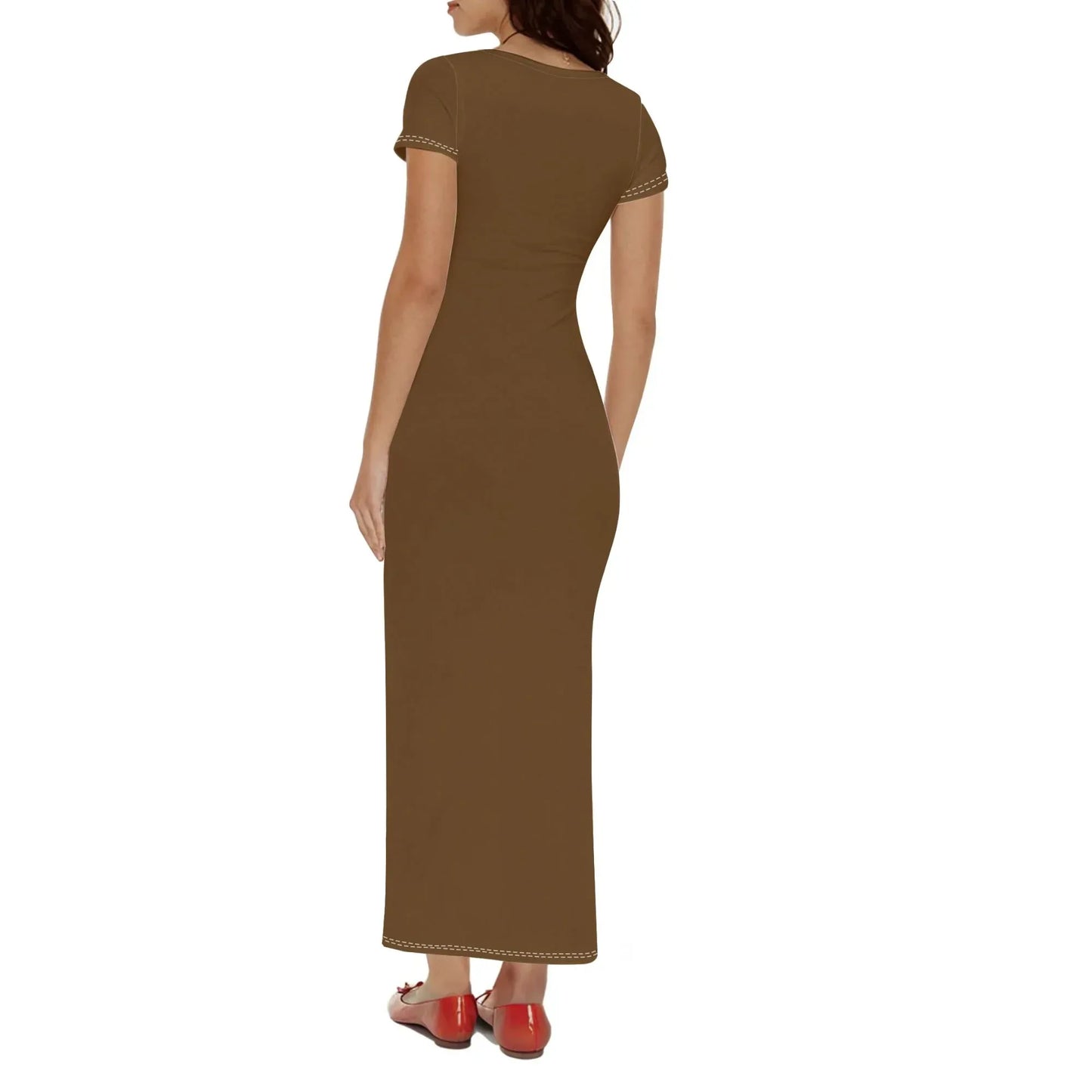 braunes-short-sleeve-long-dress-long-dress-jlr-design-2 - JLR Design