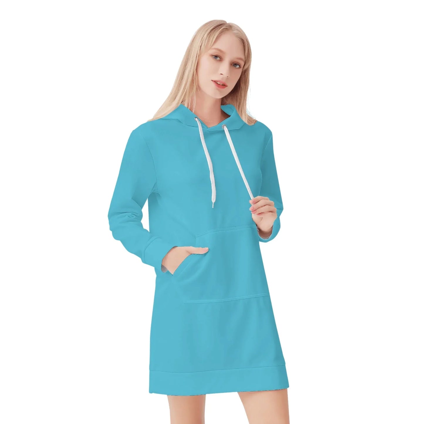 bright-summer-sky-damen-hoodiekleid-warmes-velvet-kapuzenkleid-aus-weichem-samt-fleece-hoodiekleid-jlr-design-1 - JLR Design