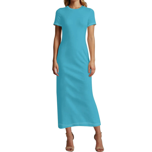 bright-summer-sky-short-sleeve-long-dress-long-dress-jlr-design-1 - JLR Design