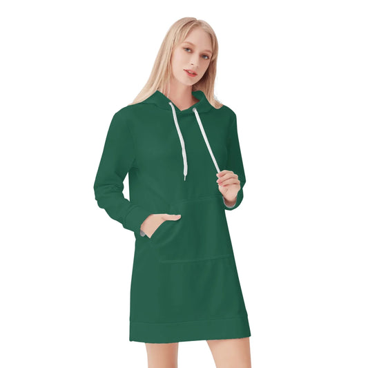 british-racing-green-damen-hoodiekleid-warmes-velvet-kapuzenkleid-aus-weichem-samt-fleece-hoodiekleid-jlr-design-1 - JLR Design