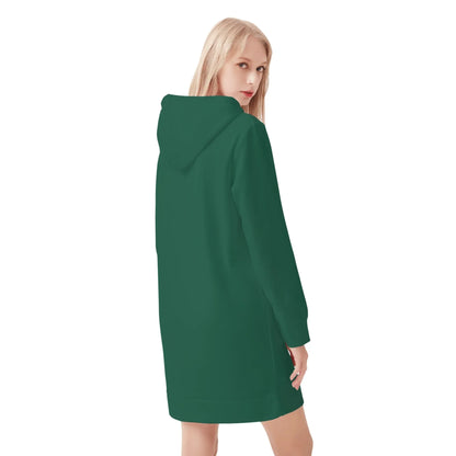 british-racing-green-damen-hoodiekleid-warmes-velvet-kapuzenkleid-aus-weichem-samt-fleece-hoodiekleid-jlr-design-2 - JLR Design