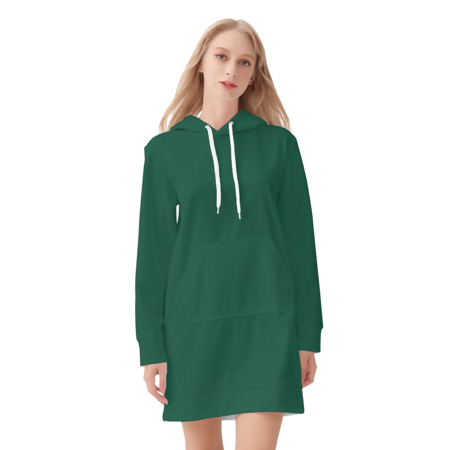british-racing-green-damen-hoodiekleid-warmes-velvet-kapuzenkleid-aus-weichem-samt-fleece-hoodiekleid-jlr-design-3 - JLR Design