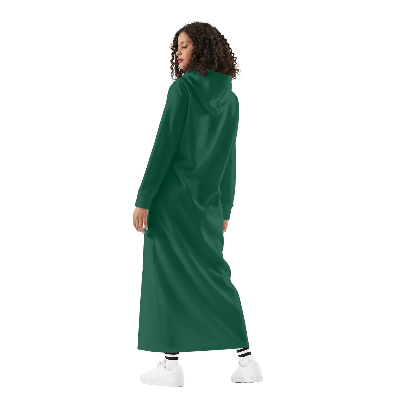 british-racing-green-damen-maxi-hoodiekleid-knochellanges-kapuzenkleid-aus-weich-angerautem-fleece-hoodiekleid-jlr-design-2 - JLR Design