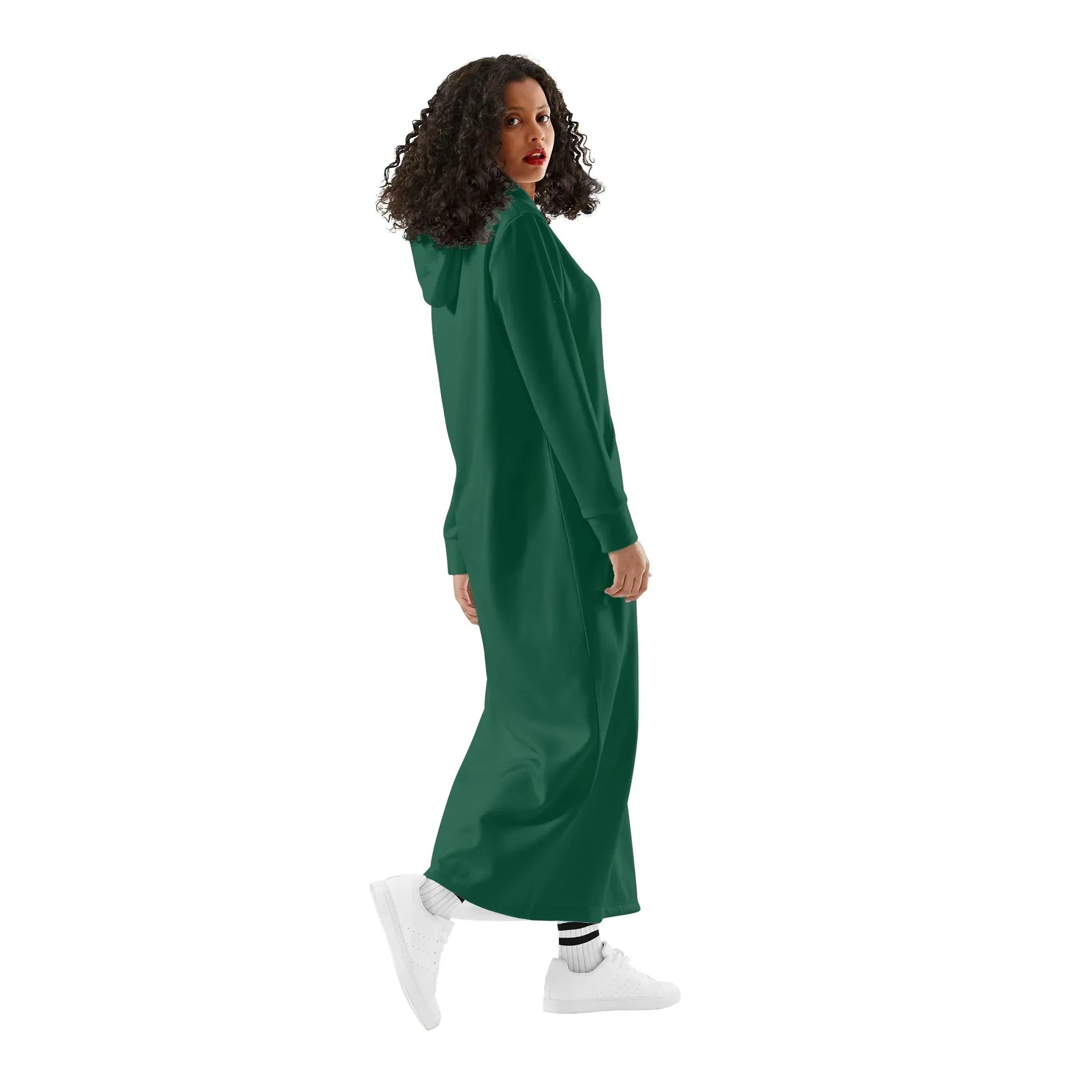 british-racing-green-damen-maxi-hoodiekleid-knochellanges-kapuzenkleid-aus-weich-angerautem-fleece-hoodiekleid-jlr-design-3 - JLR Design