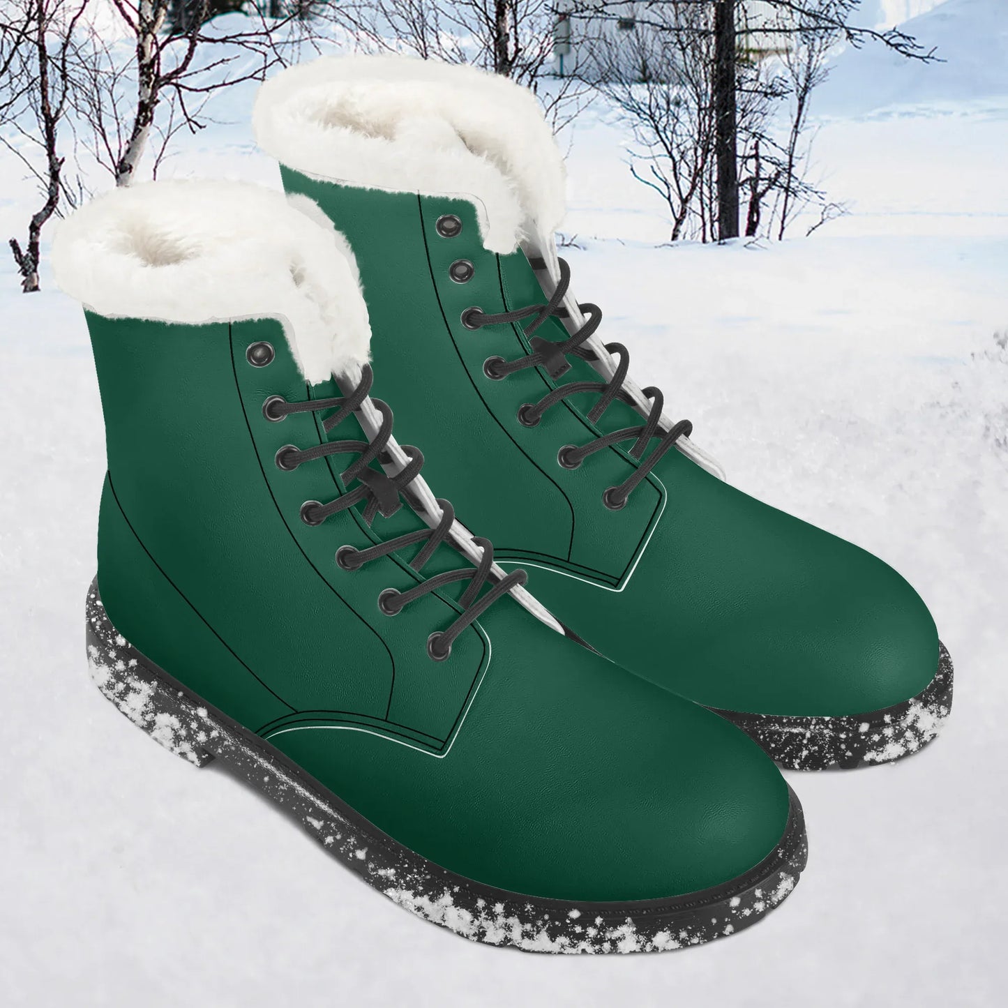 british-racing-green-faux-fur-leder-boots-boots-jlr-design-1 - JLR Design