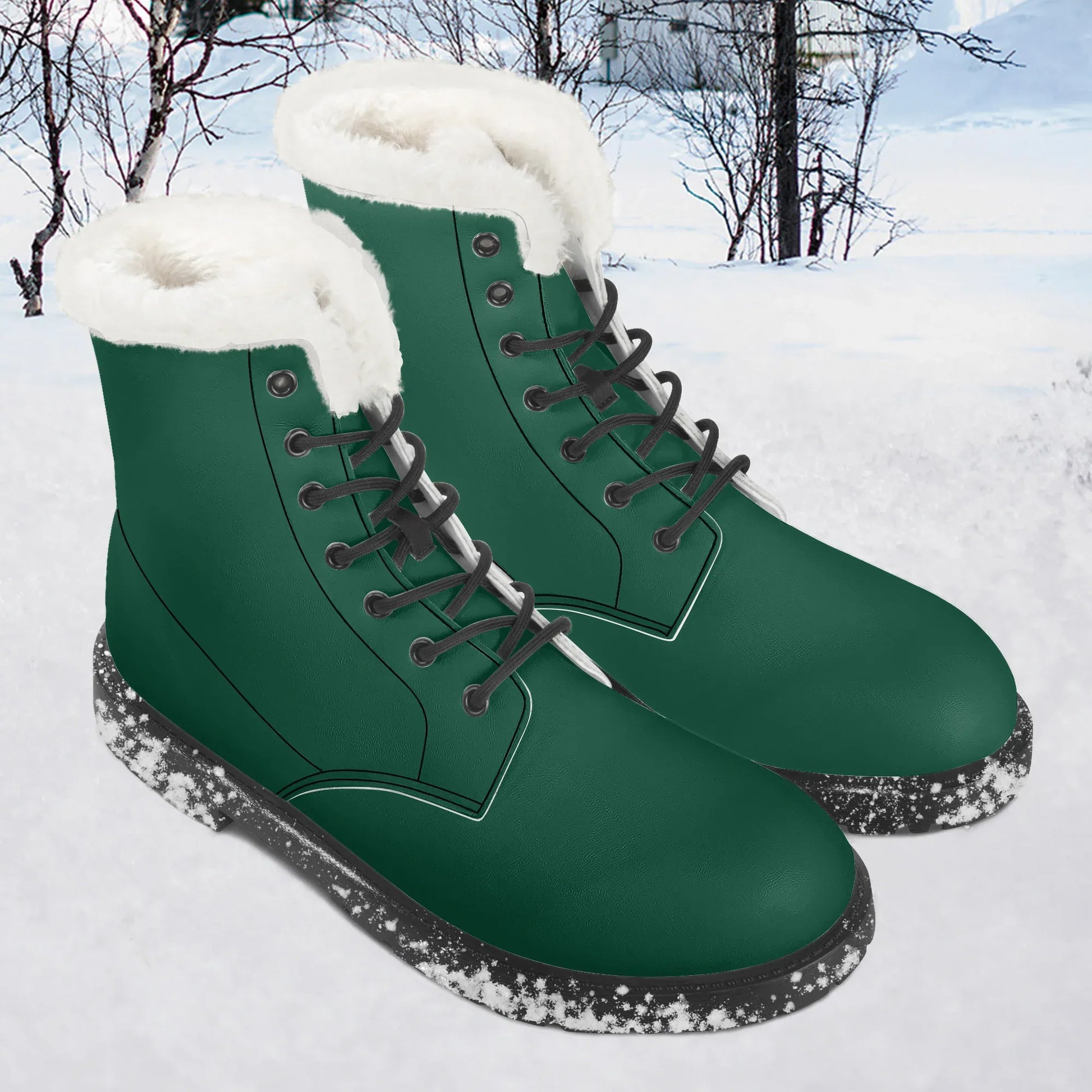 british-racing-green-faux-fur-leder-boots-boots-jlr-design-1 - JLR Design