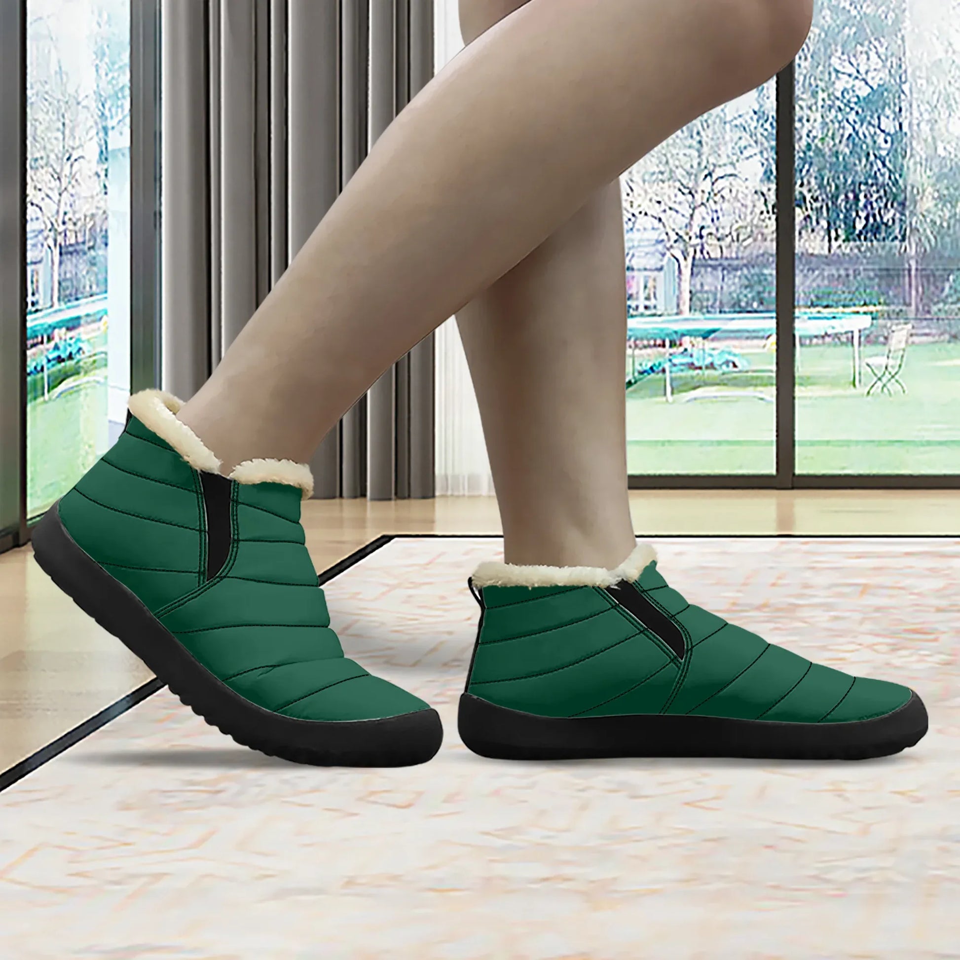 british-racing-green-faux-fur-slipper-slipper-jlr-design-3 - JLR Design