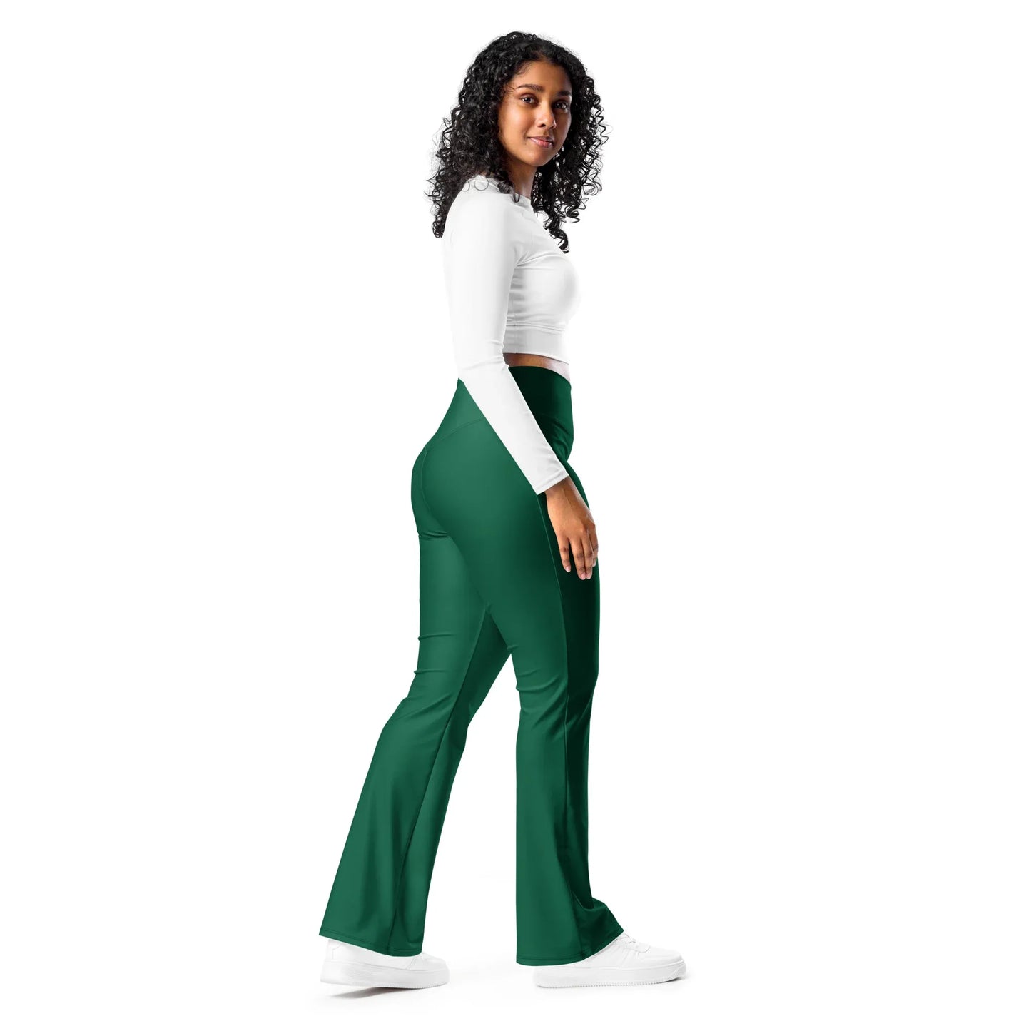 british-racing-green-high-waist-flare-leggings-flare-leggings-jlr-design-2 - JLR Design