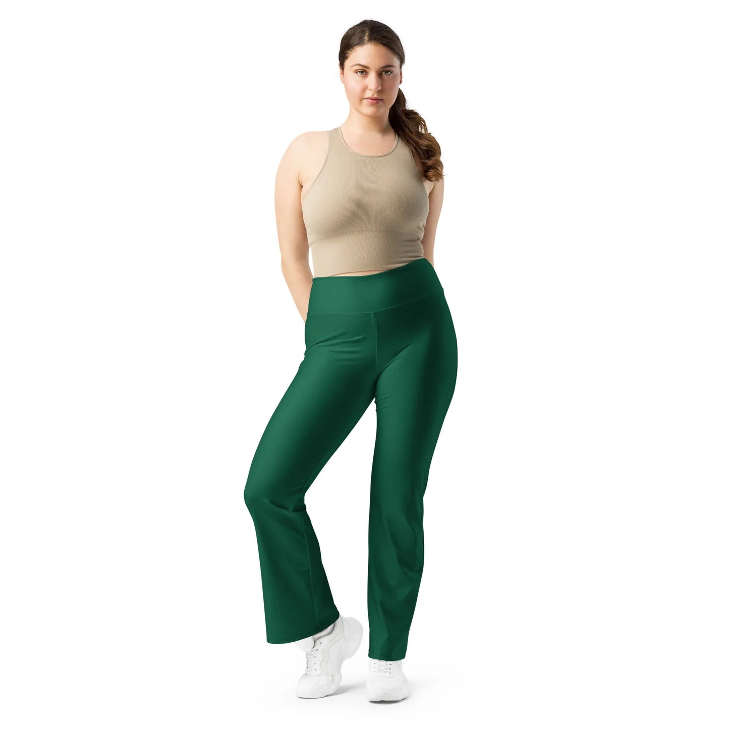 british-racing-green-high-waist-flare-leggings-flare-leggings-jlr-design-4 - JLR Design