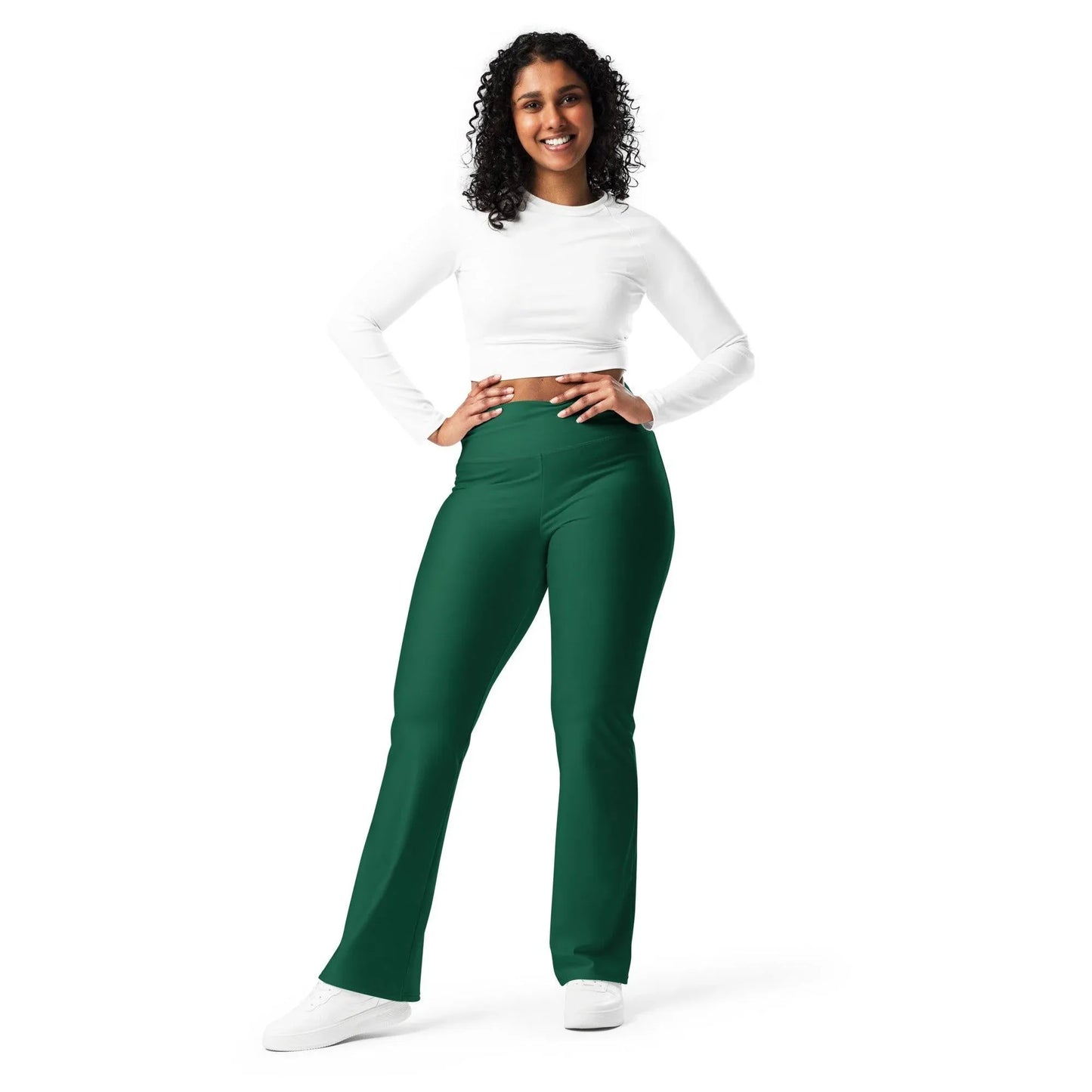 british-racing-green-high-waist-flare-leggings-flare-leggings-jlr-design-8 - JLR Design