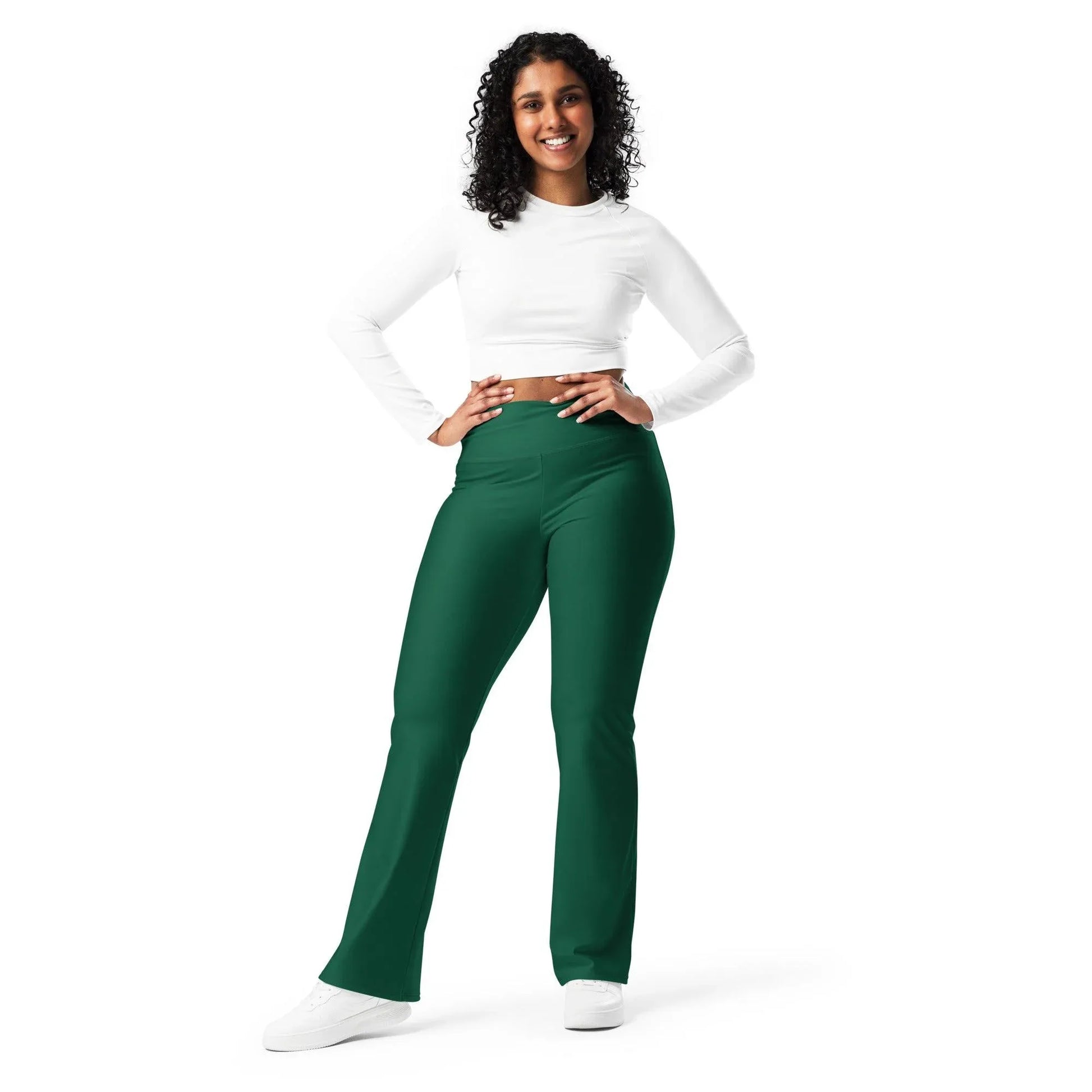 british-racing-green-high-waist-flare-leggings-flare-leggings-jlr-design-8 - JLR Design