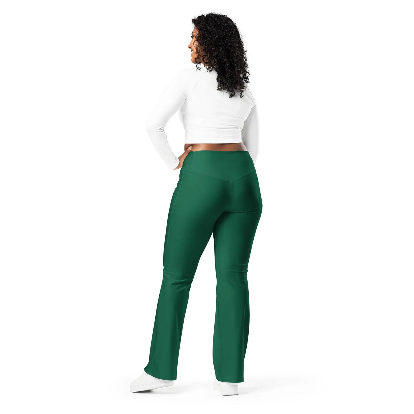 british-racing-green-high-waist-flare-leggings-flare-leggings-jlr-design-9 - JLR Design