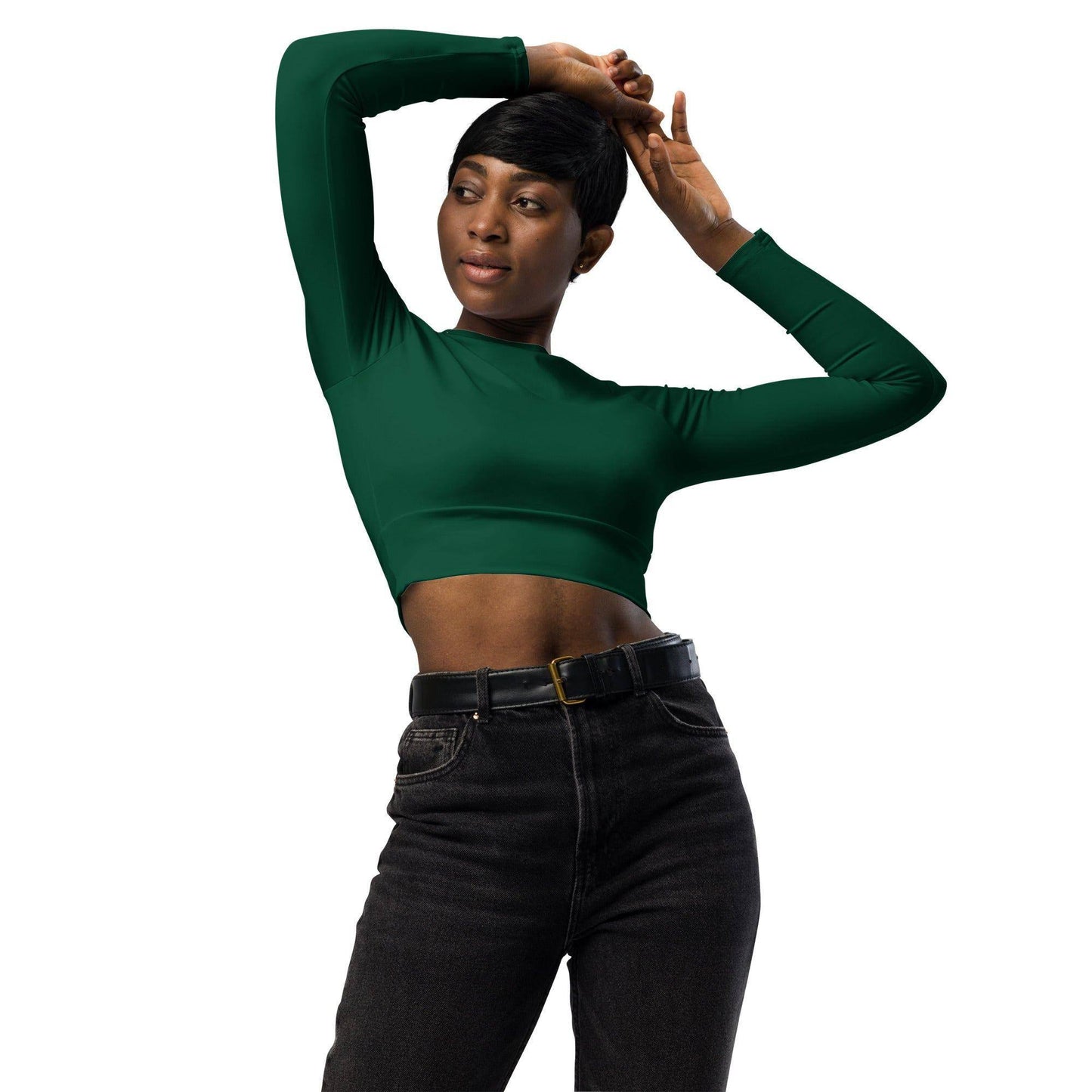 british-racing-green-long-sleeve-damen-crop-top-long-sleeve-crop-top-jlr-design-1 - JLR Design