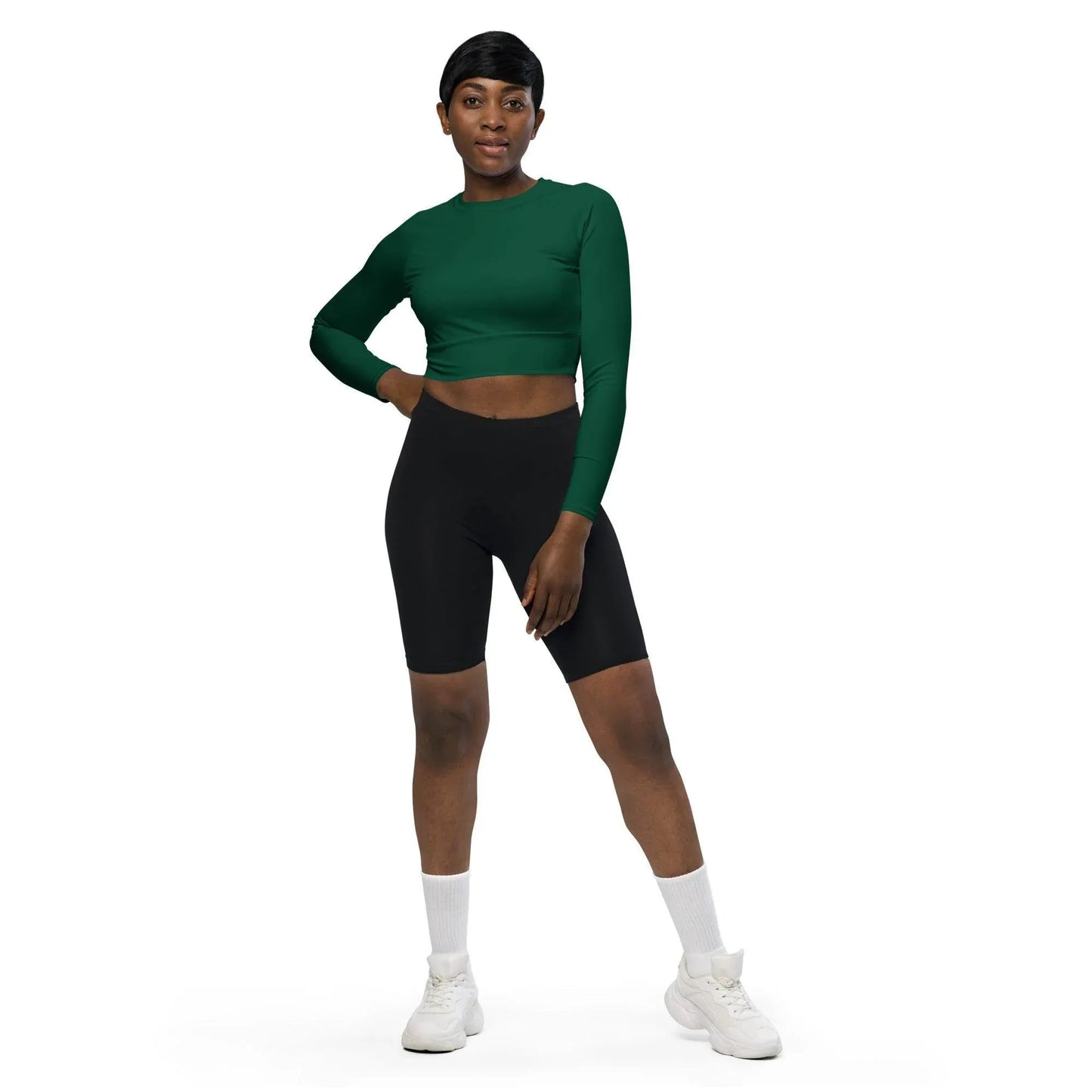 british-racing-green-long-sleeve-damen-crop-top-long-sleeve-crop-top-jlr-design-2 - JLR Design