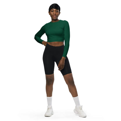 british-racing-green-long-sleeve-damen-crop-top-long-sleeve-crop-top-jlr-design-2 - JLR Design