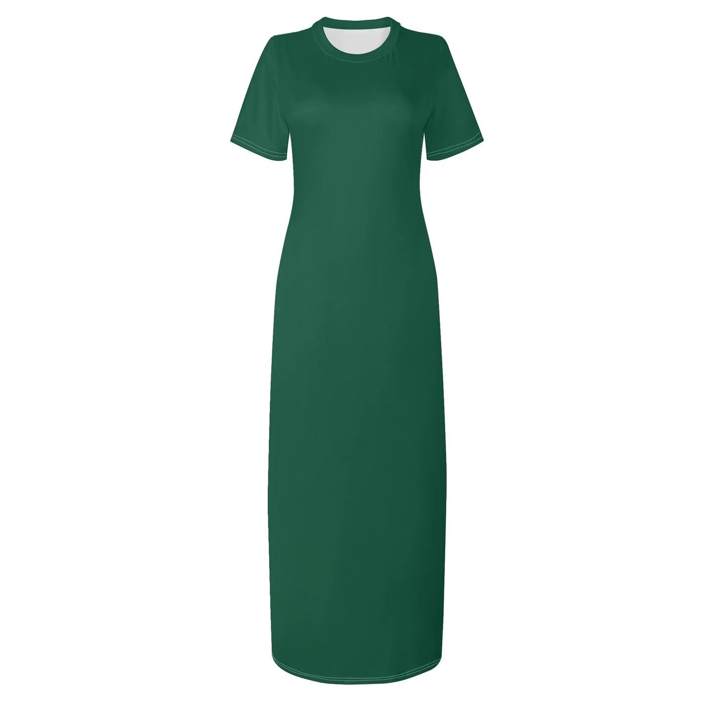 british-racing-green-short-sleeve-long-dress-long-dress-jlr-design-3 - JLR Design