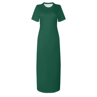 british-racing-green-short-sleeve-long-dress-long-dress-jlr-design-3 - JLR Design