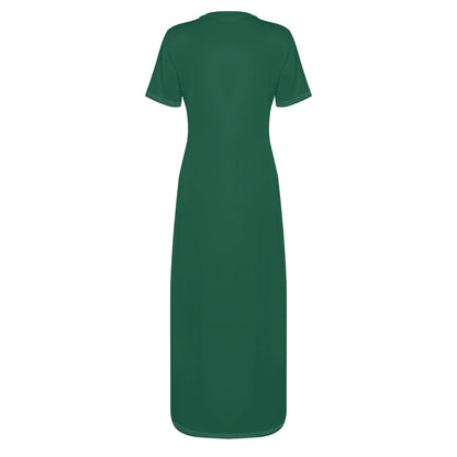 british-racing-green-short-sleeve-long-dress-long-dress-jlr-design-4 - JLR Design