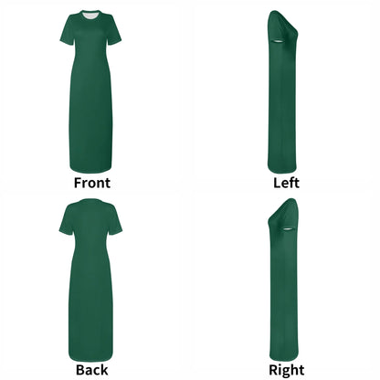 british-racing-green-short-sleeve-long-dress-long-dress-jlr-design-7 - JLR Design
