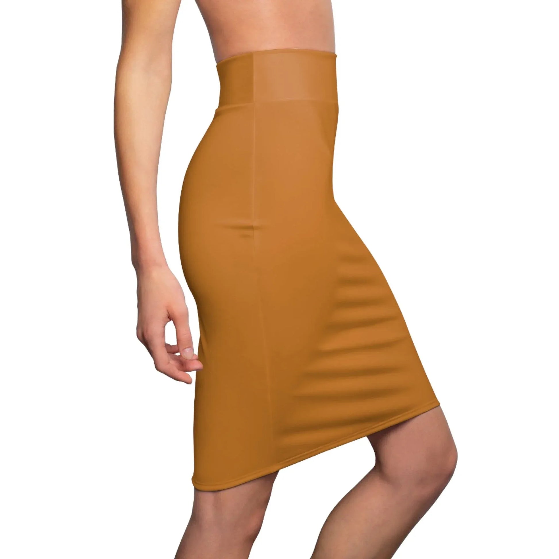 bronze-bleistiftrock-fur-damen-eleganter-mid-waist-rock-mit-stretch-komfort-bleistiftrock-jlr-design-7 - JLR Design