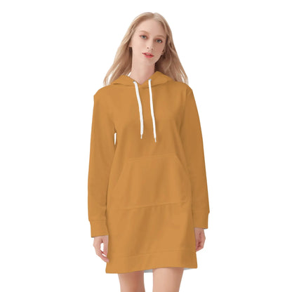 bronze-damen-hoodiekleid-warmes-velvet-kapuzenkleid-aus-weichem-samt-fleece-hoodiekleid-jlr-design-3 - JLR Design